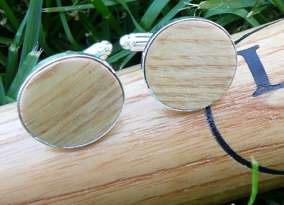 Baseball Bat Cufflinks - Cuff Links Made from a Real Baseball Bat