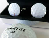 Custom Real Golf Ball Cufflinks Using Your Golf Ball - Handmade Custom Cuff Links From Your Golf Ball